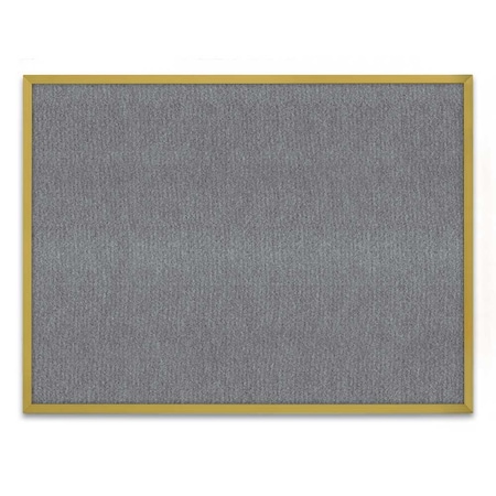 United Visual Products Corkboard, Fabric, 1 Door, Brnz, 18" x 24" UV300-BRONZE-MEDGRY